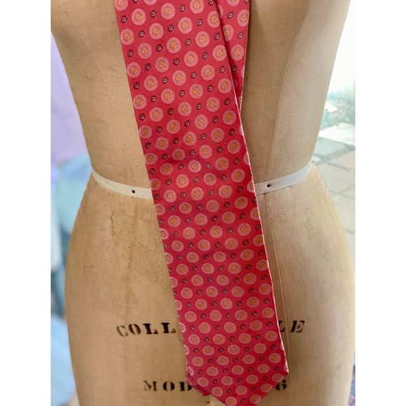 Boss Hugo Boss 100% Silk Pink Coral Daisy Floral Neck Tie Made in Italy - Picture 6 of 6